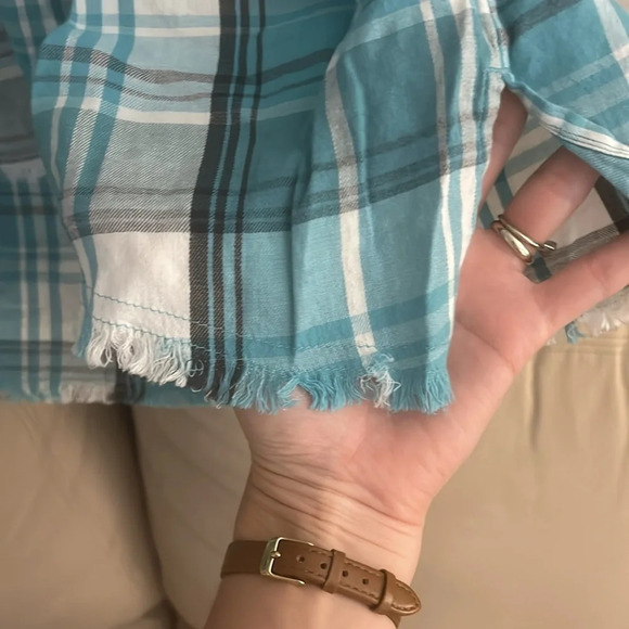 TRUE CRAFT SOFT FLANNEL TUNIC blue white size S - Picture 5 of 6